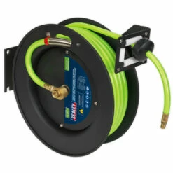 Sealey SA841HV Retractable Air Hose Metal Reel 15m 10mm ID High Visibility TPR Hose