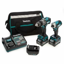 Makita DK0114G202 40Vmax XGT Combi Drill And Impact Driver Twin Pack (2 X 2.5Ah Batteries) In Bag