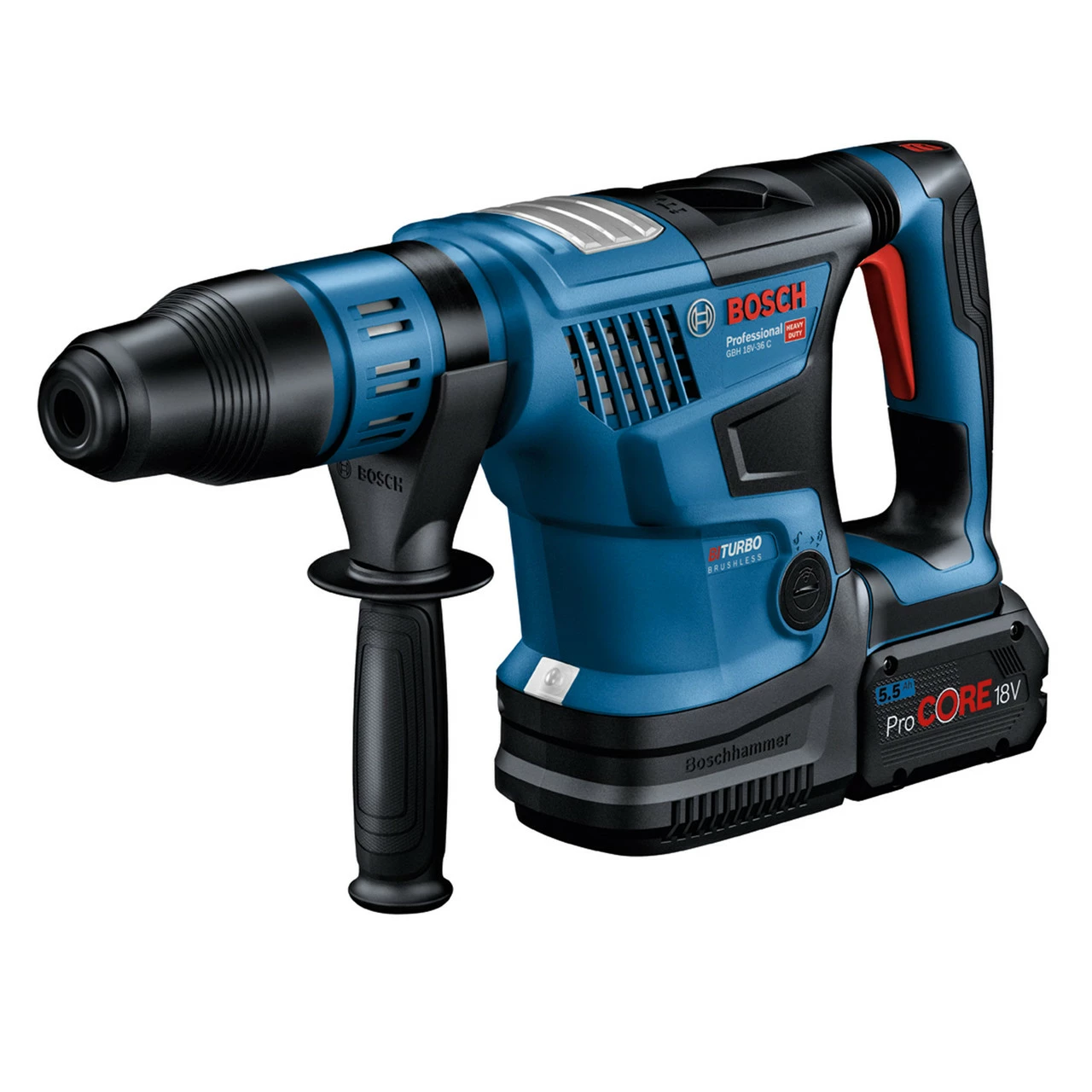 Bosch GBH 18V-36 C BiTURBO Brushless SDS Max Rotary Hammer (2 X 5.5Ah Batteries) - Image 5