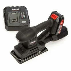 Trend T18S/TSSB 18V Brushless 1/3 Sheet Sander + Charger (1 X 2.0Ah Battery)