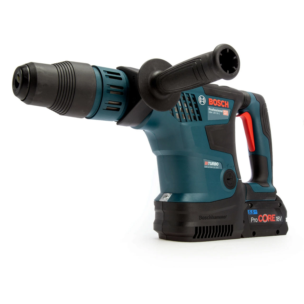 Bosch GBH 18V-36 C BiTURBO Brushless SDS Max Rotary Hammer (2 X 5.5Ah Batteries) - Image 2