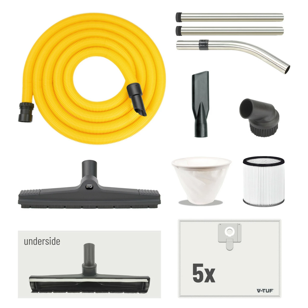 V-TUF MAXI H-Class Industrial Wet & Dry Dust Extractor 50L (110V) With Accessories - Image 2