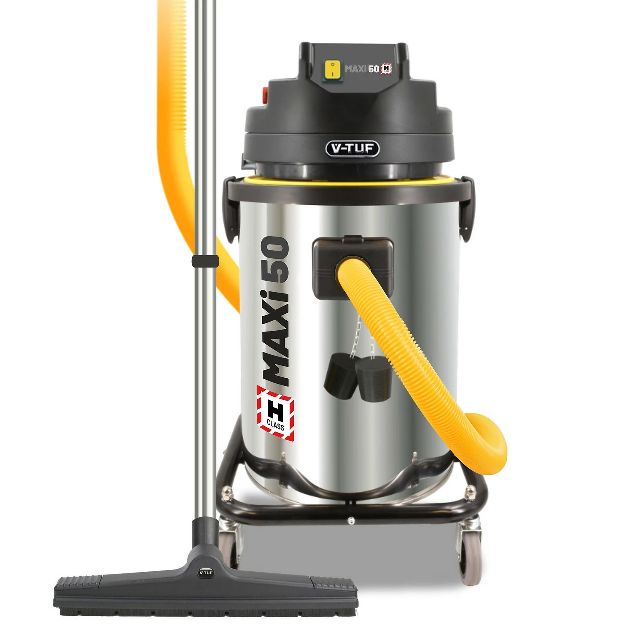 V-TUF MAXI H-Class Industrial Wet & Dry Dust Extractor 50L (240V) With Accessories